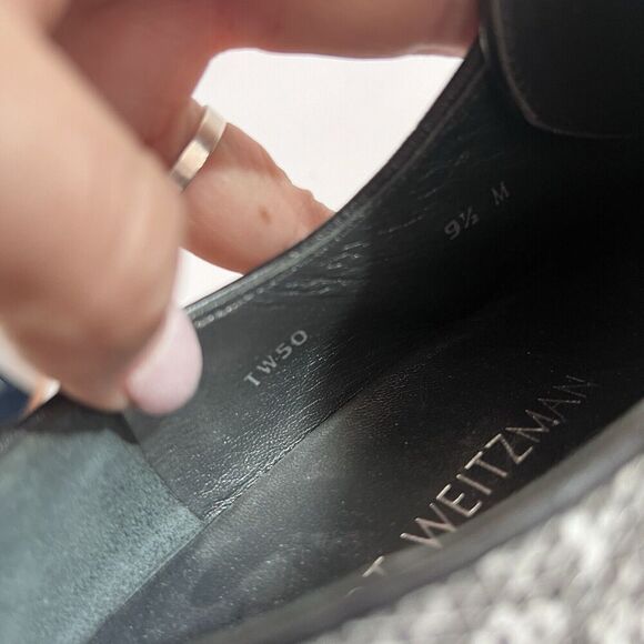 STUART WEITZMAN Animal Print Pointed Toe Chunky Heel Oxford 9.5M Shoes Lace Up - Picture 4 of 16